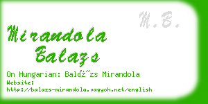 mirandola balazs business card